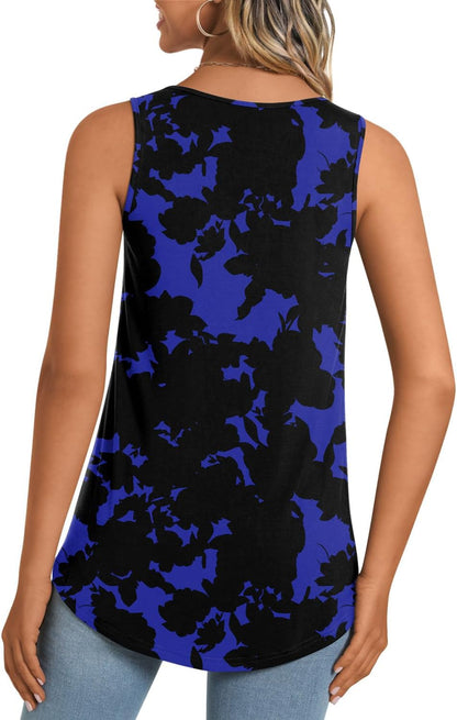 Women'S Tank Tops 2026 Summer Tunics Casual Sleeveless Shirts Ladies Loose Fit Blouses S-4XL