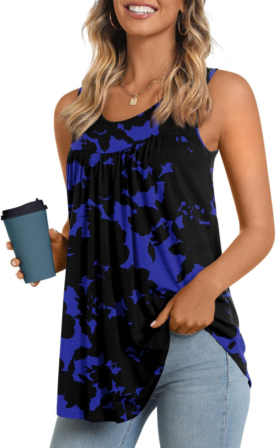 Women'S Tank Tops 2026 Summer Tunics Casual Sleeveless Shirts Ladies Loose Fit Blouses S-4XL