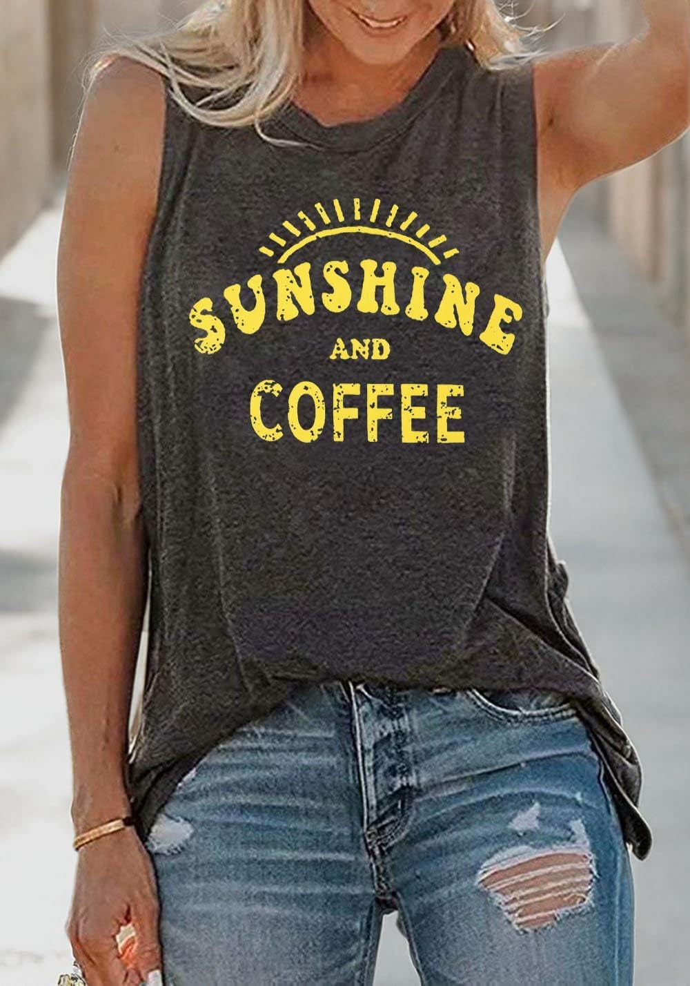 Womens Tank Tops Summer T Shirts Sleeveless Casual Loose Tunic Blouses